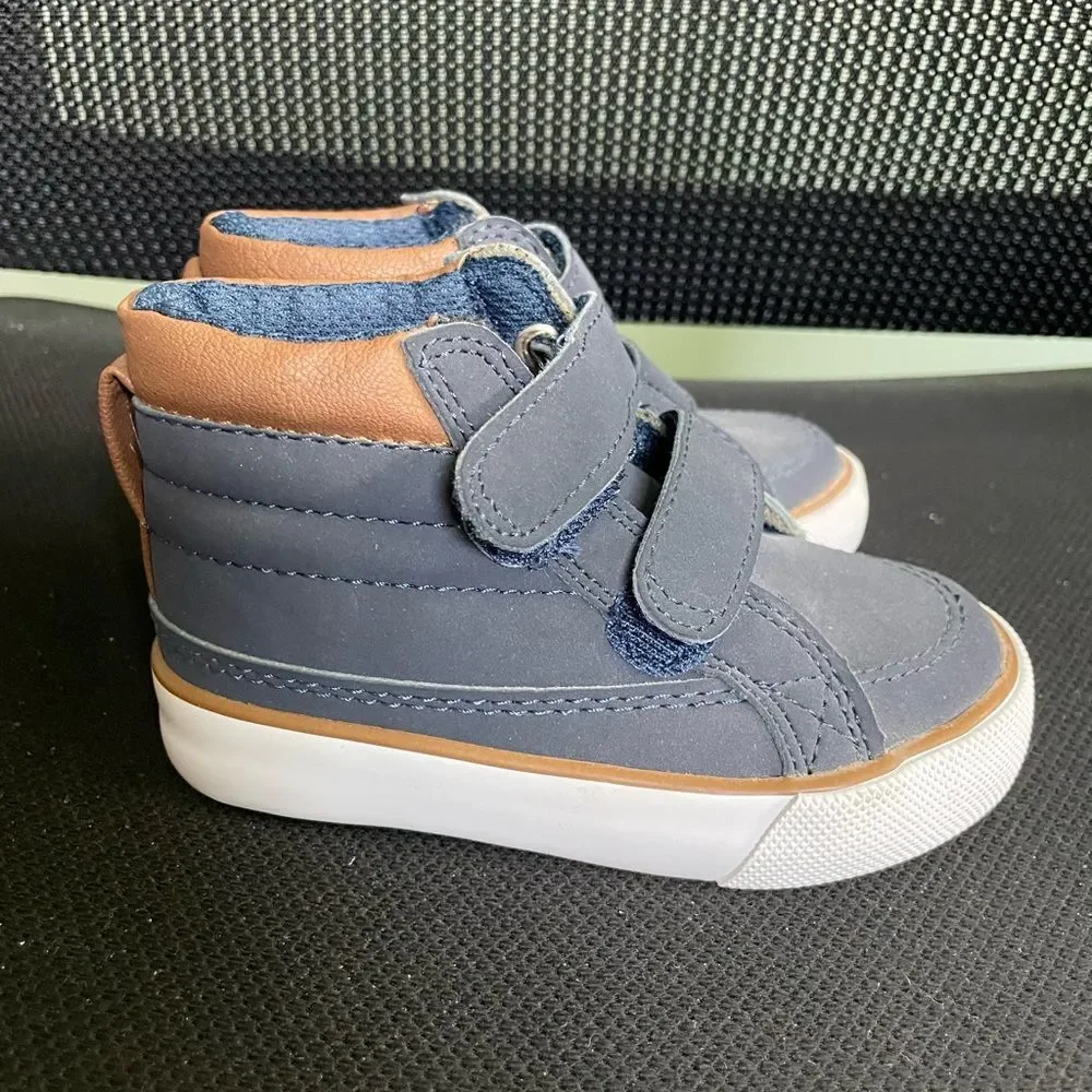 The Children’s Place Boys Toddlers Kids High-Top Sneakers Blue Brown SZ 6